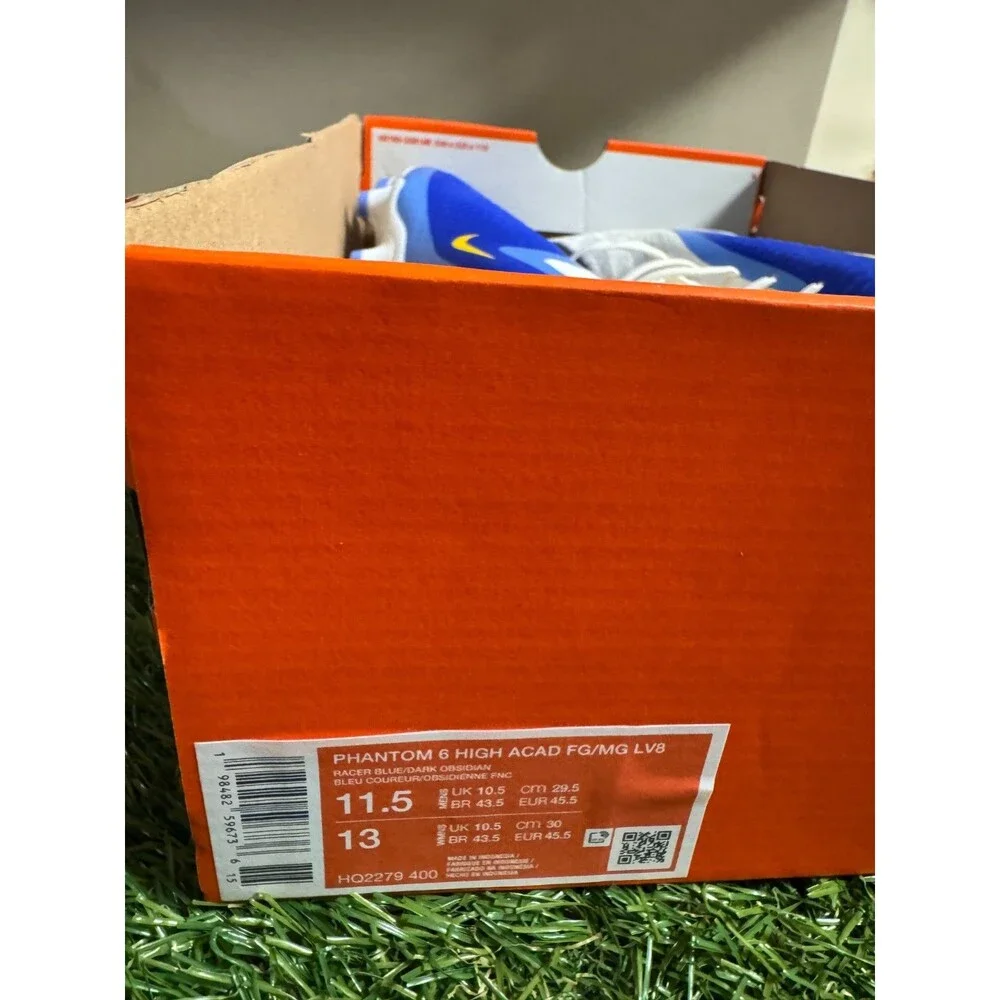 Mens 11.5 Nike Phantom Luna II Academy FG/MG Soccer Cleats Blue White HQ2279-400